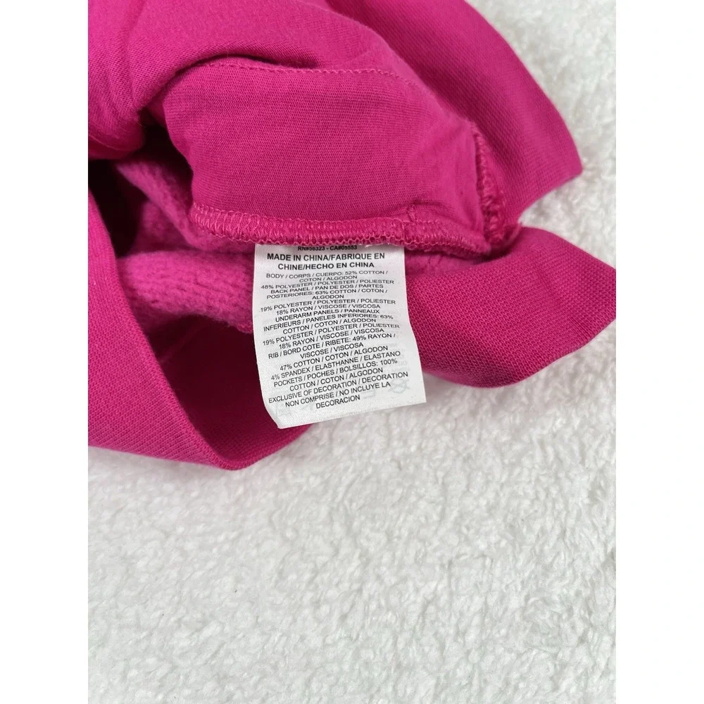 Nike AQ6367-621 Girl's Size XL Crew‎ Neck Fleece Quilted Sweatshirt Pockets Pink